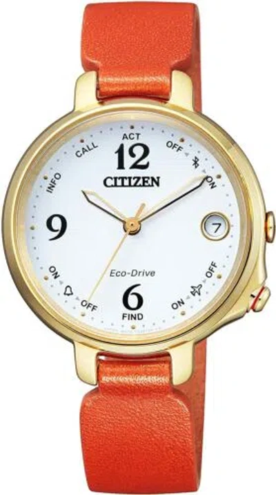 Pre-owned Citizen Ee4019-11a Eco-drive Bluetooth W410 Gold Orange Watch From Japan