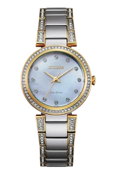 Pre-owned Citizen Em0844-58d Solar Women Watch Us4
