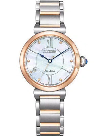 Pre-owned Citizen Em1074-82d Eco-drive Elegance Ladies Watch 30mm