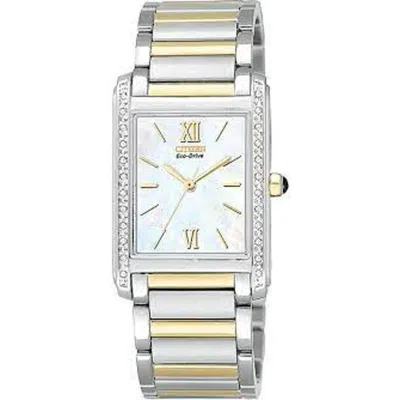 Pre-owned Citizen Ep5734-50d Ladies Watch Palidoro Eco-drive Diamonds Mother Of Pearl Dial