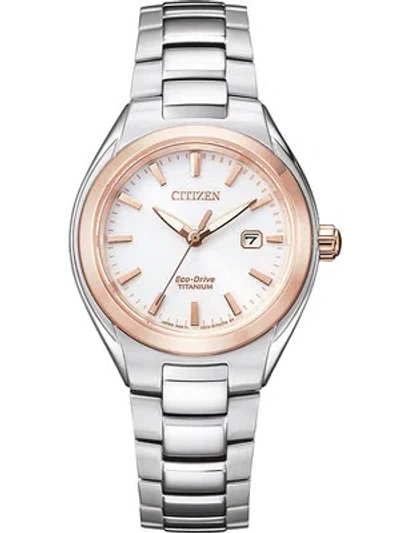 Pre-owned Citizen Ew2616-83a Eco-drive Titanium 31mm 10atm