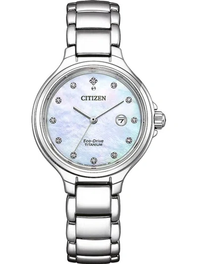 Pre-owned Citizen Ew2680-84d Eco-drive Titanium Ladies Watch 31mm 10atm