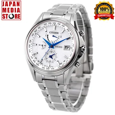 Pre-owned Citizen Exceed At9130-69w Eco-drive Solar Radio Titanium Men Watch Made In Japan