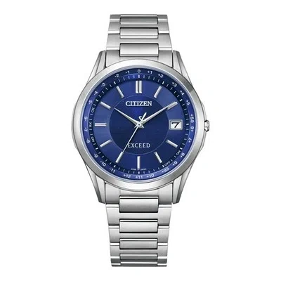 Pre-owned Citizen Exceed Cb1110-61l Blue Eco-drive Titanium Radio Men's Watch In Box