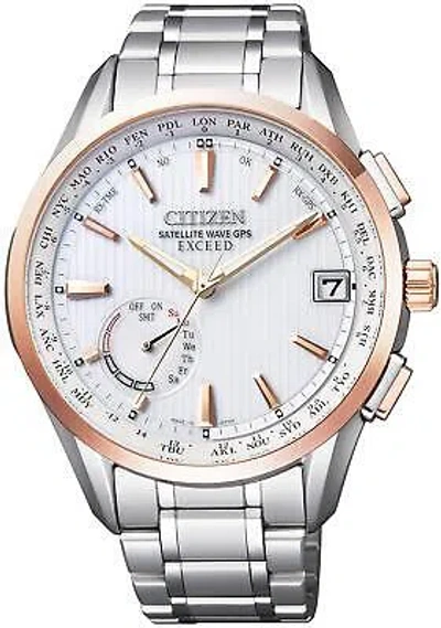 Pre-owned Citizen Exceed Cc3054-55b Eco-drive Gps Direct Flight Men's Watch Titanium