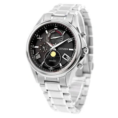 Pre-owned Citizen Exceed Eco-drive By1020-61e Solar Radio Men Watch Moon Phase In Box