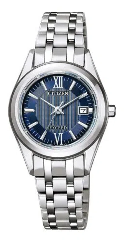 Pre-owned Citizen Exceed Eco-drive Pair Model Fe1001-58l Solar Women's Watch In Box