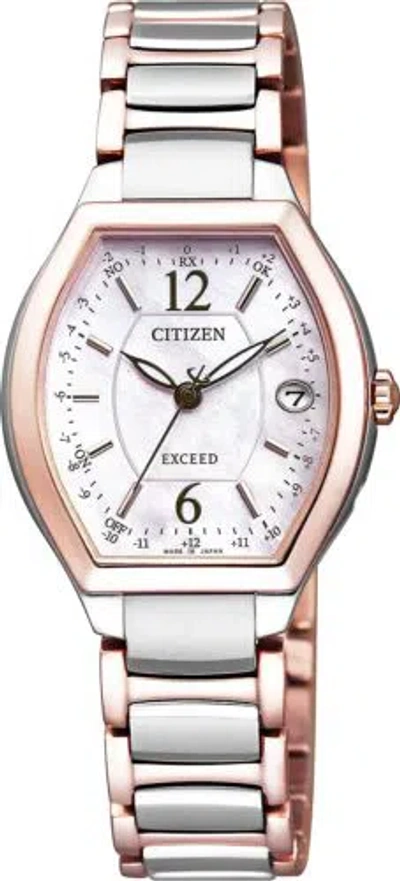 Pre-owned Citizen Exceed Es9342-50w Titania Line Pink Happy Flight Watch Women Box