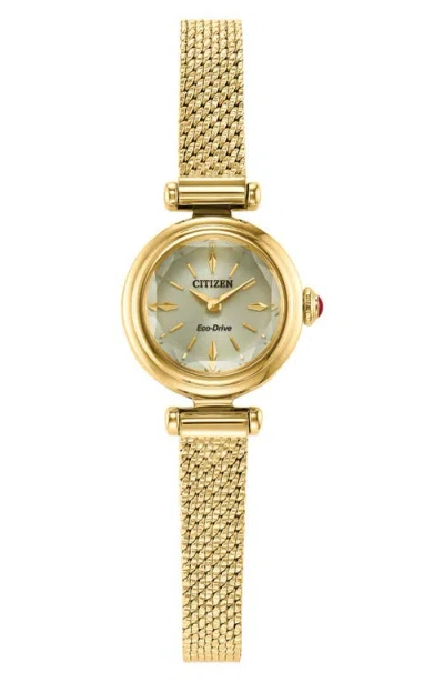 Citizen Fio Goldtone Mesh Strap Watch, 18.4mm
