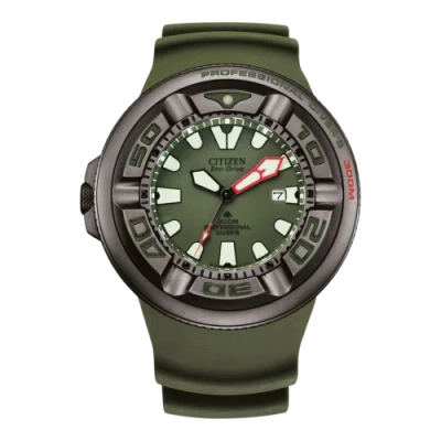 Pre-owned Citizen Green Mens Analogue Watch Promaster Marine Bj8057-17x