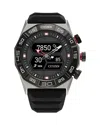 Citizen Men's Cz Smart Hybrid Black Silicone Strap Smart Watch 44mm In Black