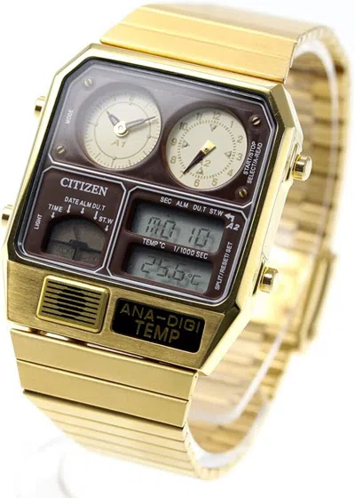 Pre-owned Citizen Jg2103-72x Ana-digi Temp Gold Men's Watch Authentic Stainless Steel Gift
