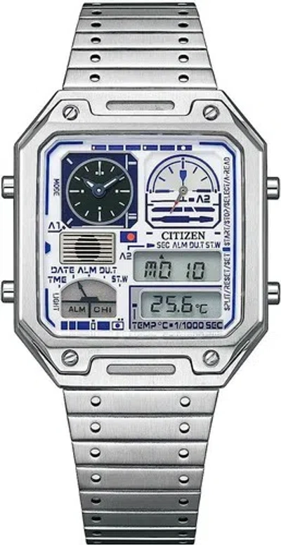 Pre-owned Citizen Jg2121-54a Star Wars Record Label Silver Watch Men Box