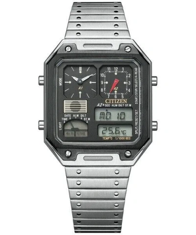 Pre-owned Citizen Jg2126-69e Record Label Ana-digi Thermo Sensor Quartz Unisex Watch Japan