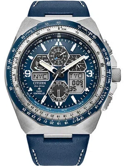 Pre-owned Citizen Jy8148-08l Promaster Skyhawk Radio Controlled Eco-drive