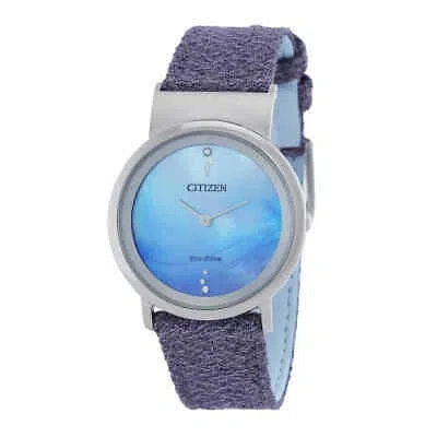 Pre-owned Citizen L Eco-drive Blue Dial Ladies Watch Eg7071-03l
