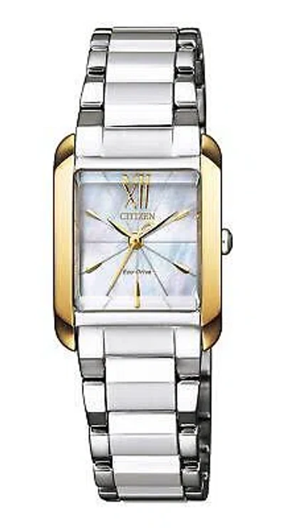 Pre-owned Citizen L Eco-drive Ew5558-81d Solor Women's Watch Made In Japan Stainless Steel