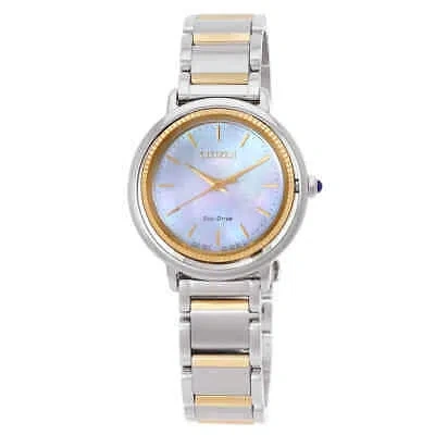 Pre-owned Citizen L Eco-drive Mop Dial Two-tone Ladies Watch Em1104-83d