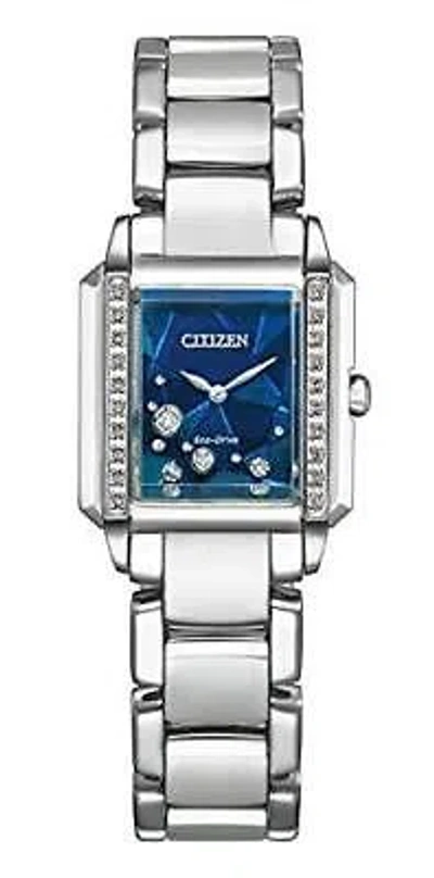 Pre-owned Citizen L Eg7061-58l Yell Collection Eco-drive Sapphire Crystal Watch Women's