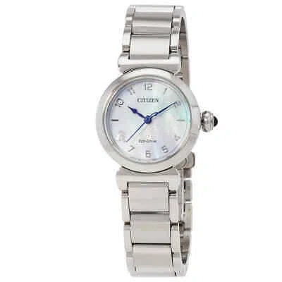 Pre-owned Citizen L Mae White Mop Dial Ladies Watch Em1130-83d