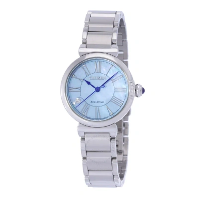 Citizen L Series Eco-drive Mother Of Pearl Dial Ladies Watch Em1060-87n In Blue / Mother Of Pearl