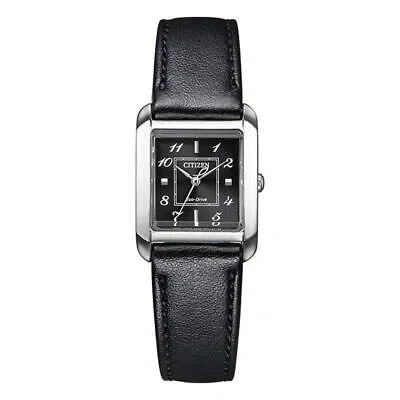Pre-owned Citizen L Square Collection Ew5600-10e Black Women's Watch In Box