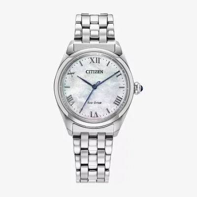Citizen L Womens Silver Tone Stainless Steel Bracelet Watch Em1140-80d In Neutral