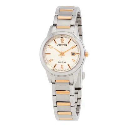 Citizen Lady Copper Dial Two-tone Watch Fe1244-72a In Neutral