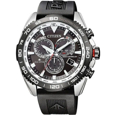 Pre-owned Citizen Promaster Land Chronograph Sapphire Crystal World Time Watch Cb5036-10x