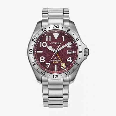 Citizen Land Mens Silver Tone Stainless Steel Bracelet Watch Bj7150-50w In Metallic