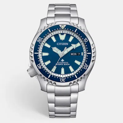 Pre-owned Citizen Limited Edition Promaster Marine Ny0161-63l Blue Dial Stainless Steel Men's Wristwatch 42 Mm In Silver