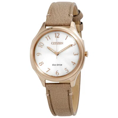 Citizen Ltr Eco-drive Ladies Watch Em0753-01a In Gold Tone / Rose / Rose Gold Tone / Silver / Taupe