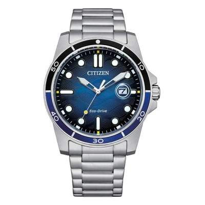 Citizen Marine 1810 Eco-drive Blue Dial Men's Watch Aw1810-85l In Black / Blue