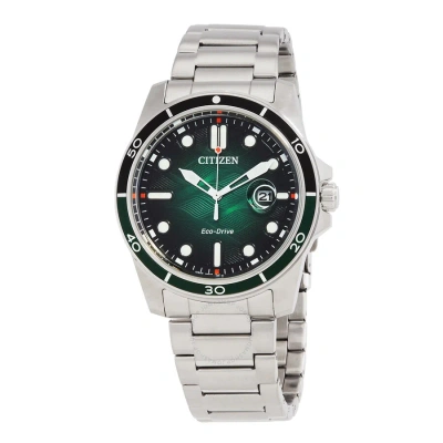 Citizen Marine 1810 Eco-drive Green Dial Men's Watch Aw1811-82x In Black / Green