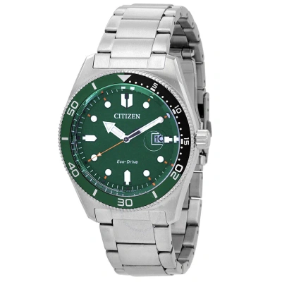 Citizen Marine Eco-drive Green Dial Men's Watch Aw1768-80x In Black / Green