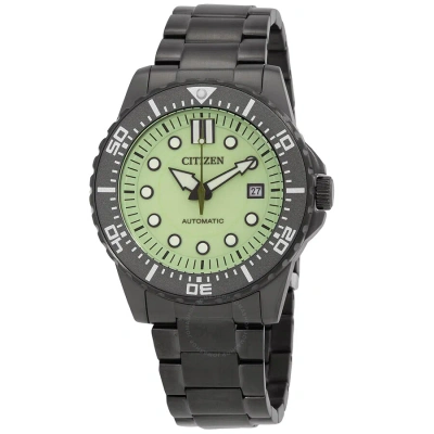 Citizen Mechanical Automatic Green Dial Watch Nj0177-84x In Black / Green