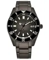 Citizen Men's Automatic Promaster Black Titanium Bracelet Watch 42mm In Black