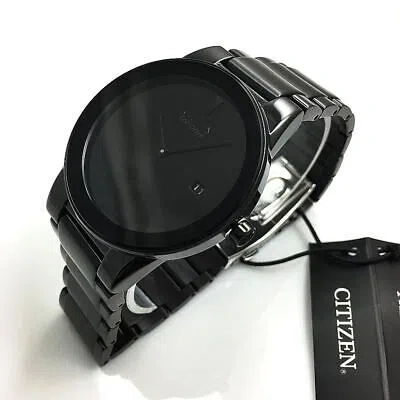 Pre-owned Citizen Men's Black  Eco-drive Axiom Steel Watch Au1065-58e