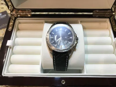 Pre-owned Citizen Men's Cb0000-06e World Perpetual A-t Limited Edition Stainless Steel