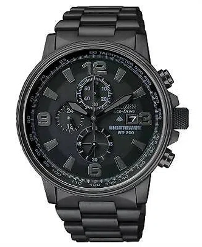 Pre-owned Citizen Men's Chronograph Eco-drive Watch In Black Ion - Size One Size