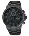 Citizen Men's Chronograph Eco-drive Nighthawk Black Ion Plated Stainless Steel Bracelet Watch 43mm Ca0295-58 In Multi