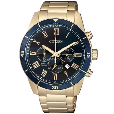 Citizen Men's Classic Blue Dial Watch In Gold