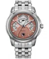 Citizen Men's Classic Calendrier Silver-tone Stainless Steel Bracelet Watch 41.8mm In Silver-tone