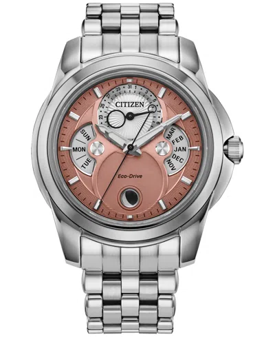 CITIZEN MEN'S CLASSIC CALENDRIER SILVER-TONE STAINLESS STEEL BRACELET WATCH 41.8MM