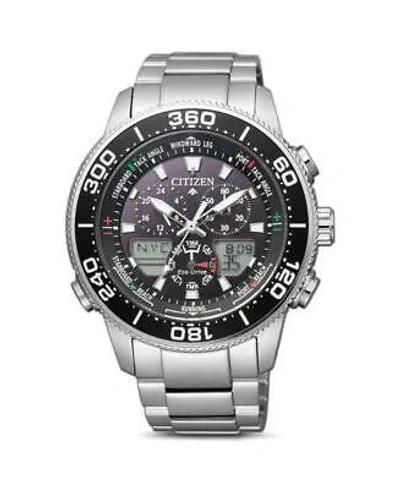 Pre-owned Citizen Men Digital Eco-drive Casual Watch Classic Dress Black Dial Waterproof R