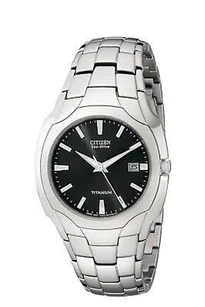 Pre-owned Citizen Men's Eco-drive 38mm Titanium Bracelet Watch In Silver - Size One Size