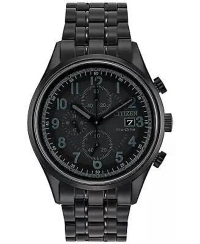 Pre-owned Citizen Men's Eco-drive Chronograph Watch In Black - Size One Size