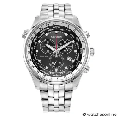 Pre-owned Citizen Men's Eco-drive Chronograph World Time Watch At0368-58e