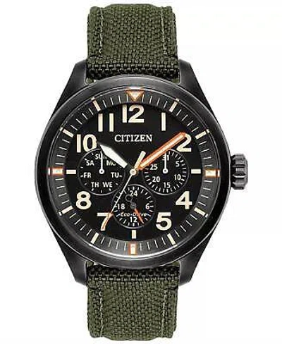 Pre-owned Citizen Men's Eco-drive Military Watch In Military Green - Size One Size