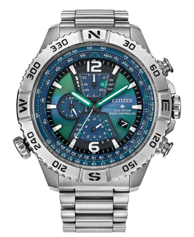 Citizen Men's Limited Edition Promaster Air Navihawk Silver-tone Stainless Steel Bracelet Watch, 48mm In Gold